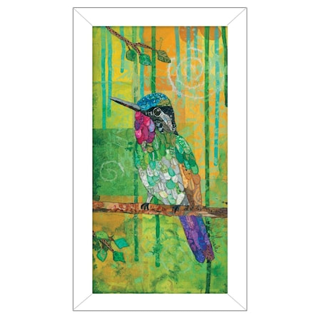 Homeroots Purple Throated Mountain Gem White Framed Print Wall Art 415436