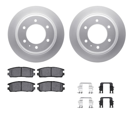 Dynamic Friction Co DFC GEOSPEC Coated Rotors with 5000 Brake Pads - Ceramic and Hardware 4512-37008