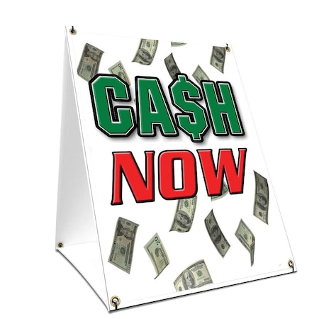 Signmission Cash Now, 36 Inch x 24 Inch A-frame Yard Sign, Plastic Sign SBC-2436-Cash Now
