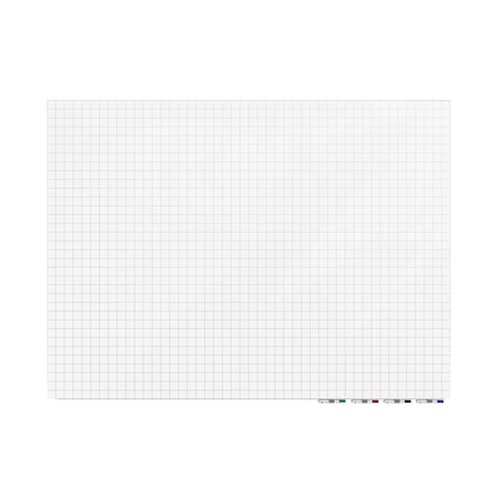 Ghent Grid Aria Low Profile Glassboard, 1x1'' Grid, Magnetic, 4'H x 6'W GRPARIASM21G-46