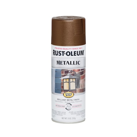 Rust-Oleum Rust Preventative Spray Paint, Dark Copper, Metallic, Solvent, 11 Oz 286525