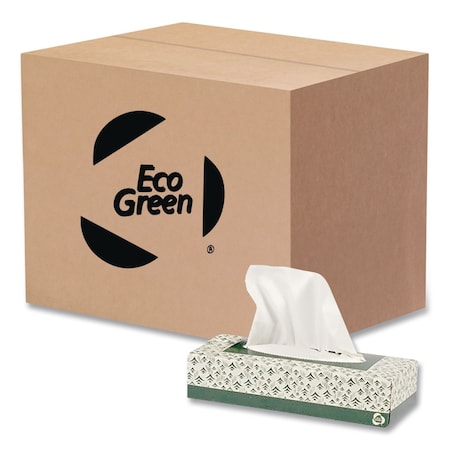 Eco Green 2 Ply Facial Tissue, 150 Sheets, 20 PK EF150