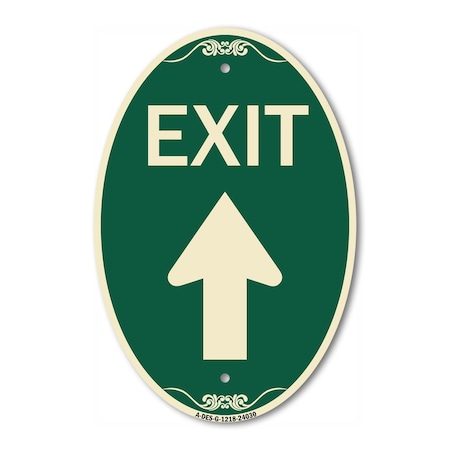 Signmission Exit Sign, Heavy Gauge Aluminum, 18 in W, 12 in H A-OV-G-1218-24030