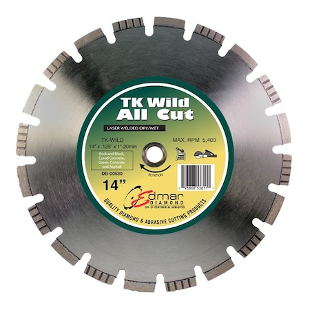Continental Abrasives 14in x .125 x 20mm Laser Welded Combo Diamond Saw Blade DB-00579