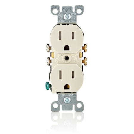 Leviton Tamper-Resistant Duplex Receptacle, 15 Amp, 125 Volt T5320-T