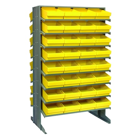 Quantum Storage Systems DOUBLE SIDED PICK RACK W/64 YELLOW BINS QPRD-701YL