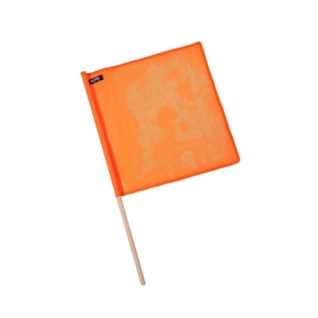 Mytee Products Safety Flags for Trucks w/Dowel, DOT Compliant-18ft x 18ft High Visibility Vinyl Mesh Warning Flags VMF-ORANGE