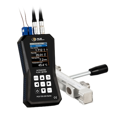 Pce Instruments Ultrasonic flow meter, +/-32 m/s with SR sensors DN 15-108 mm (0.6-4.3 in) PCE-TDS 200+ SR