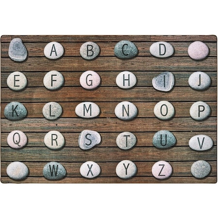Carpets For Kids 8 x 12 ft. Rectangle Alphabet Stones Seating Rug 60218