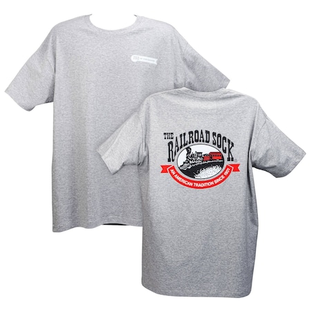 Railroad Sock Logo Tee, Light Grey, Extra Large Tee-LtGy-XL