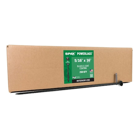 Spax 5/16 in x 16 in Interior Structural Wood Lag Screws Powerlags Washer Head T-Star Bulk Pail, 250PK 3581770804000