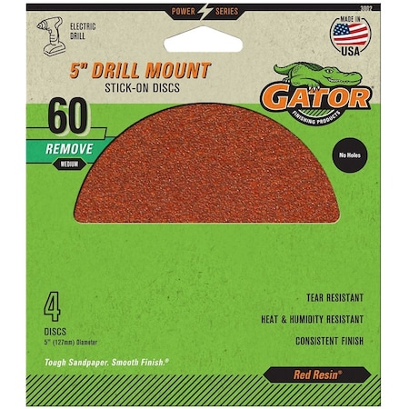Ali SAND DISC 5 in. 60GRIT, 4PK 3002