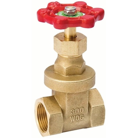 B & K ProLine Series Gate Valve, 1 in Connection, FPT, 300/150 psi Pressure, Brass Body 100-205NL