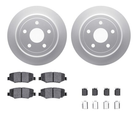 Dynamic Friction Co DFC GEOSPEC Coated Rotor- Heavy Duty Brake Pad includes Hardware 4412-42028