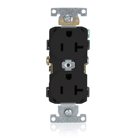 Leviton Duplex Receptacle Outlet, 20A, Black, 125V CR020-E