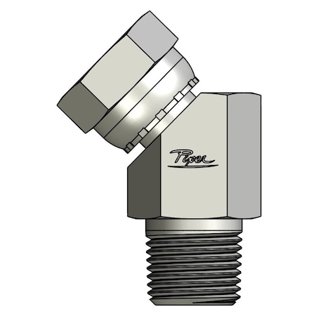 Piper 1/2in. Male Pipe X 1/2in. Female Pipe Swivel, 45 deg Elbow 1445-08-08