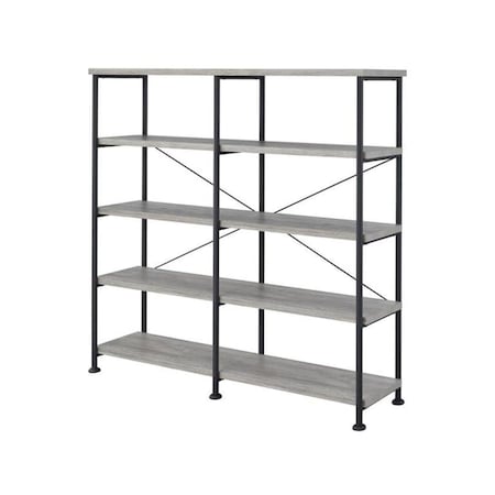 Coaster 63 x 60 x 14.25 in. Home Office Book Case, Grey Driftwood 801544