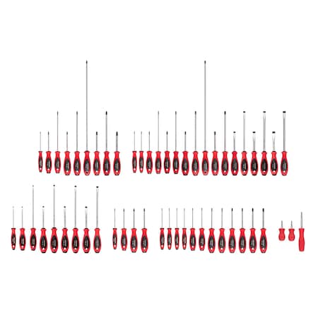 Tekton Phillips, Slotted, Torx, Square Screwdriver Set - 4, 8, 18 Inch Shanks (54-Piece) DWZ90013