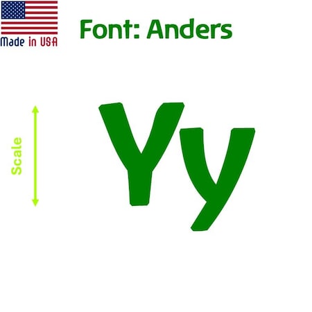 Aacc Self-Adhesive Vinyl Letter: y, Scale: 9 cm. Color: Green Font: Anders by AACC-Anders-ly-Green-M9x1
