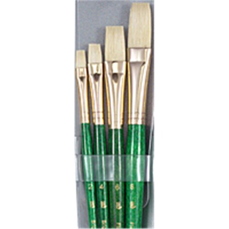 Princeton Artist Brush Co Princeton Brush  Real Value Short Handle Set- Natural Bristle - Set Of 4 9112B