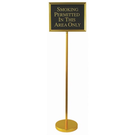 Aarco 15 in W, 54 in H, Extruded Aluminim/Weighted Base/Rubber Floor Guards/Plastic Printed Signs TY-2B