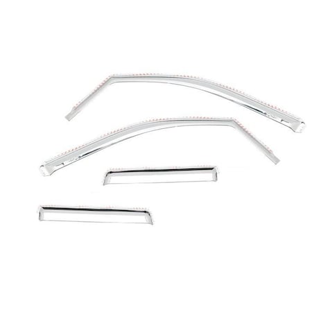 Putco Rainguards, Low Profile; In-Channel With 3M Tape; Chrome Plated; ABS Plastic; Set of 480440