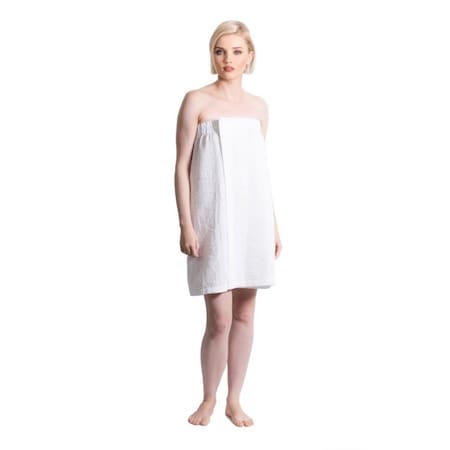 Towelsoft Women's Waffle Body Wrap, Adjustable Closure White, One Size Body Wrap-Waffle-WHT