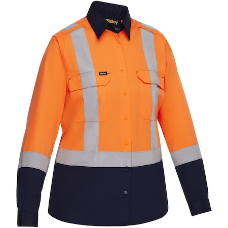 Pip Long Sleeve Shirt, V-Neck, Hi-Vis Orange 312W6367H