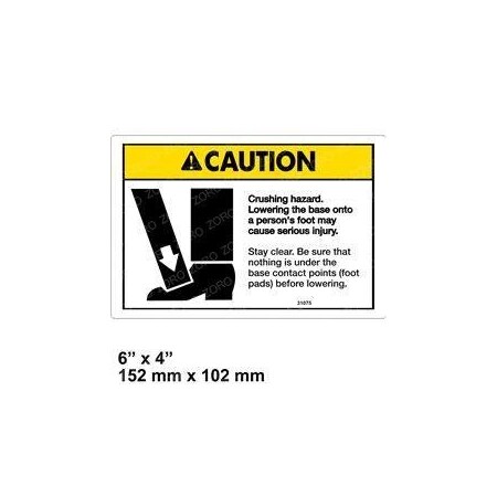 Genie REPLACEMENT DECAL, CRUSHING HAZARD 31075