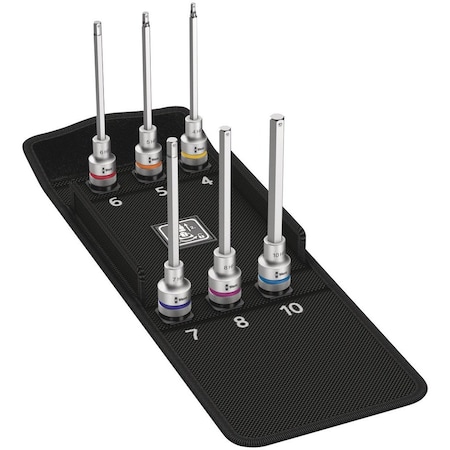 Wera 8740 C HF 2 Zyklop bit socket set with 1/2 in drive, with holding function, 6 pieces 5004210001
