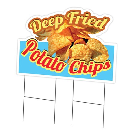 Signmission Deep Fried Potato Chips Die Cut Yard & Stake plastic window, 2436-Deep Fried Potato Chips C-DC-2436-Deep Fried Potato Chips19