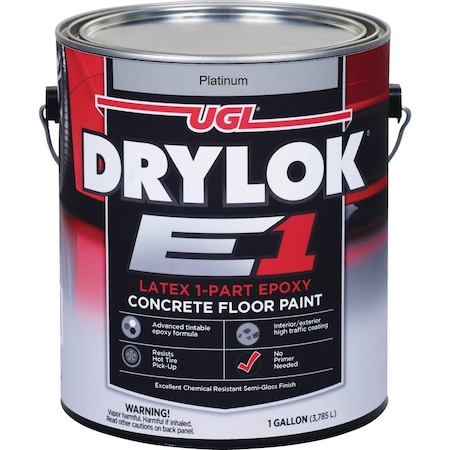 Drylok E1 One-Part Epoxy Concrete Floor Paint Platinum 1 Gal. 832393