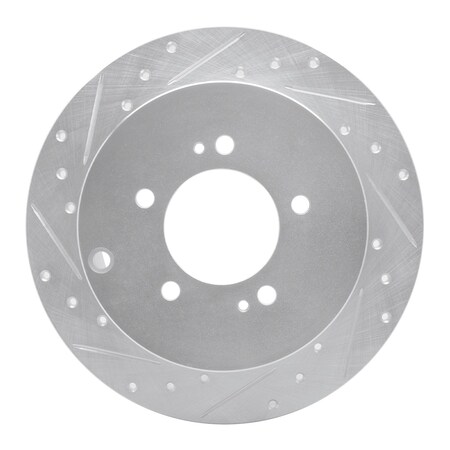 Dynamic Friction Co DFC Brake Rotor - Drilled and Slotted - Silver 631-72062L