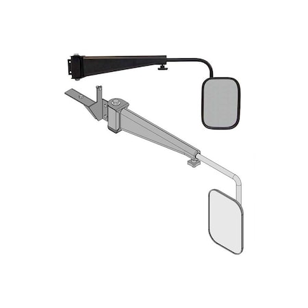 K&M Mfg Mirror Kit for Buhler-Versatile/New Holland-Ford Genesis Series Tractor Right-Hand Black 3169