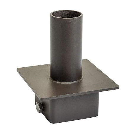 Keystone Pole Mount Single 2 3/8" Tenon, Top Mount Vertical for 5" Square Pole, Bronze KT-PMTT-5SQ-SV