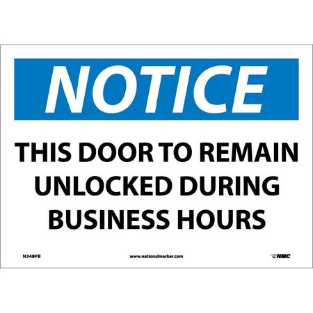 Nmc Notice This Door To Remain Unlocked Sign, N348PB N348PB