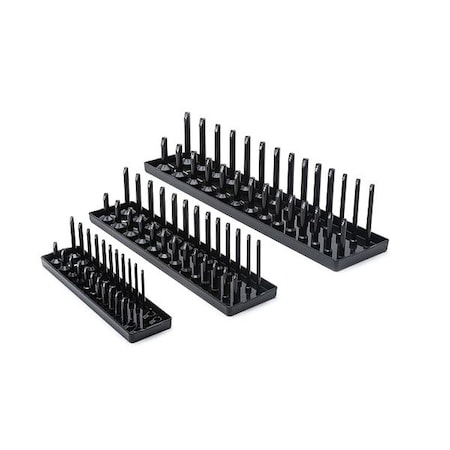 Gearwrench 3 Pc. 1/4", 3/8" & 1/2" Drive Black SAE Socket Storage Tray Set 83118