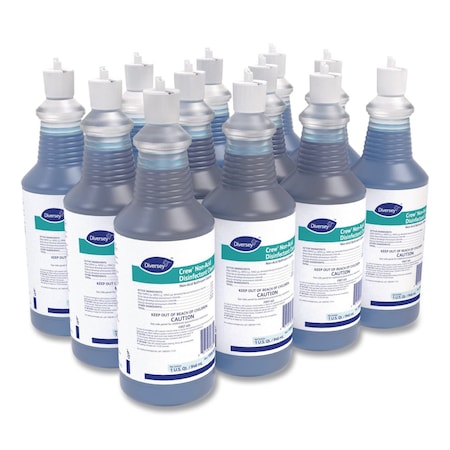 Diversey Crew Neutral Non-Acid Bowl & Bathroom Disinfectant, 32 oz Bottle, PK12 100925283