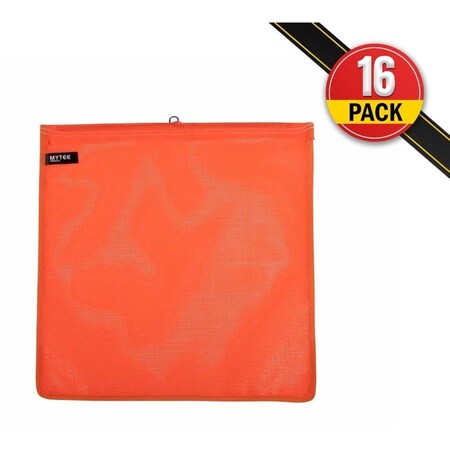 Mytee Products Orange Safety Flag w/Wire Loop DOT Compliant-18ft x 18ft Vinyl Mesh Warning Flag, 16PK VMF-W-ORANGEx16