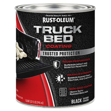 Rust-Oleum Truck Bed Coating, Black, Water Base, 1 qt 342668