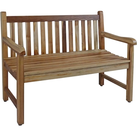 Homeroots 26in Natural Teak Solid Wood Garden Bench 376760
