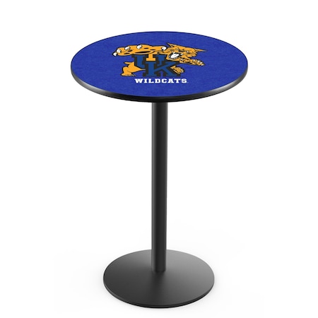 Holland Bar Stool Co 42" Blk Wrinkle Kentucky "Wildcat" Pub Table, 36" dia. Top L214B4236UKYCat