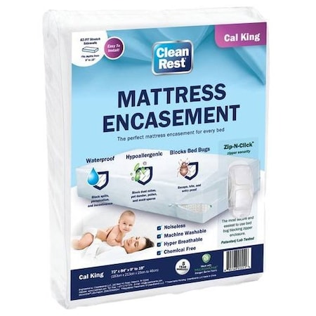 Cleanrest Mattress/Box Spring Protector, 72"W, White 845168015516