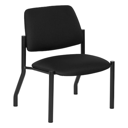Office Star Products Big and Tall Armless Guest Chair in Icon Black fabric with Sturdy Black Metal Frame 55054B-231