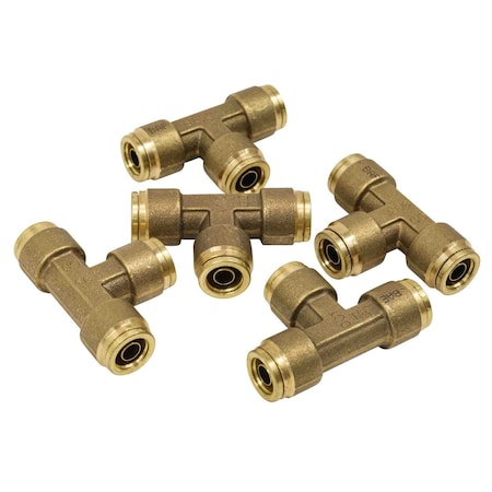 Mytee Products DOT Union Tee Push-Lock Air Brake Fitting 3/8 in Tube OD (Set of 5 pcs) MP-ABF-TEE38