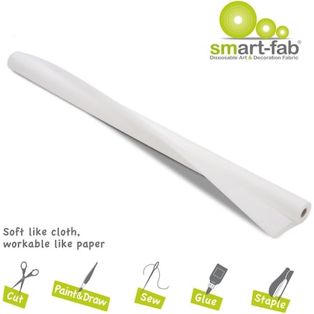 Smart-Fab Disposable Art & Decoration Fabric, White, 48" x 40ft Roll 1U384804010
