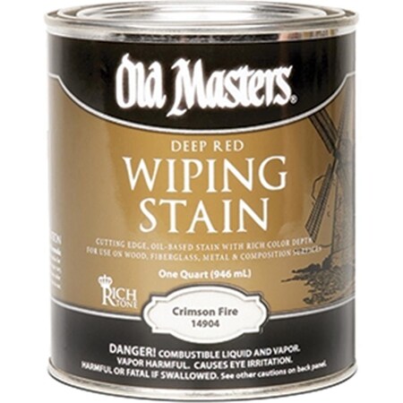 Old Masters 14904 Deep Red Crimson Fire Wiping 240 Voc Stain 1 Quart 86348149045