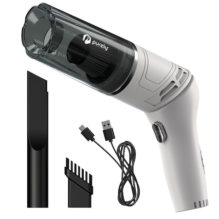 Purely Portable Wireless Vacuum & Air Duster 70W 40,000 RPM for Keyboard & Car, White C50