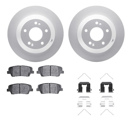 Dynamic Friction Co DFC GEOSPEC Coated Rotors with 5000 Brake Pads - Ceramic and Hardware 4512-21070
