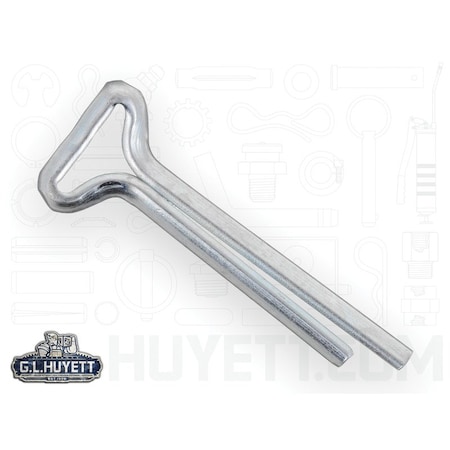 Huyett T-Head Cotter Pin, Zinc Plated Carbon Steel, 0.250 in Dia x 1.250 in Effective Length CPT-250-1250